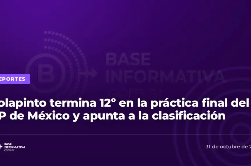 Colapinto termina 12º en la práctica final del GP de México y apunta a la clasificación